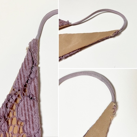 Free People NWT Dangerous Love Lace Mini Dress 8 lavender sleeveless shift boho - Picture 14 of 14